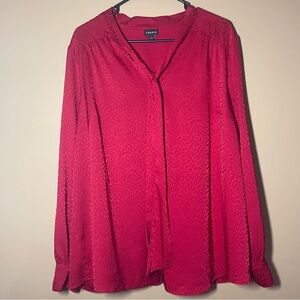 Torrid Vibrant Red Front Tie Blouse size 1